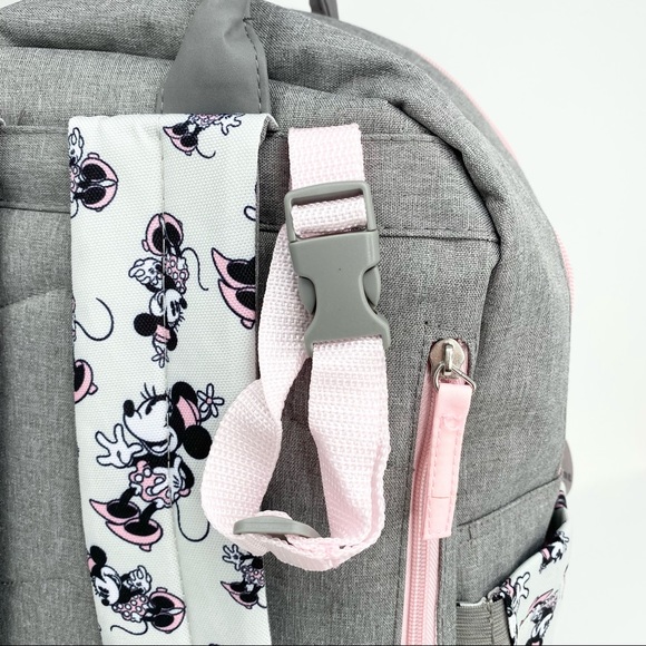 Disney Mickey Mouse 14 Pocket Multi-piece Backpack Diaper Bag Pink Gray 🌟NEW🌟 - Picture 9 of 16
